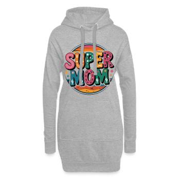 Super Mom : Héroïne rétro colorée du désert - Sweat-shirt à capuche long Femme - gris chiné - Devant