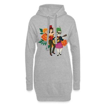 LOS WONDER MUERTOS - nice people - Sweat-shirt à capuche long Femme - gris chiné - Devant