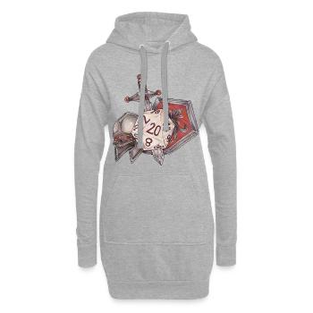 Jeu de rôle sur table D20 D20 Jeu de Guerre Cadeau - Sweat-shirt à capuche long Femme - gris chiné - Devant