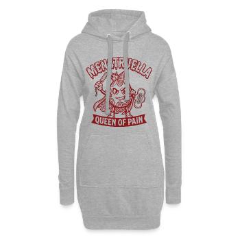 Menstruella Queen of Pain – Lustiges Perioden Desi - Hoodie-Kleid - Grau meliert - Vorne