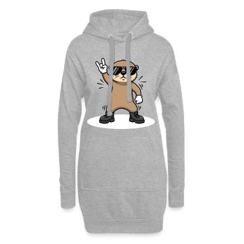 Otter Rock Musik Baby Geschenk Lustig - Hoodie-Kleid - Grau meliert - Vorne