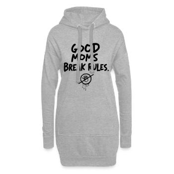 Good Moms break rules - Hoodie-Kleid - Grau meliert - Vorne