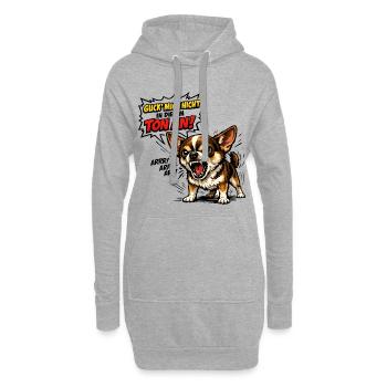  Hund - Guck mich nicht in diesem Ton an - Hoodie-Kleid - Grau meliert - Vorne