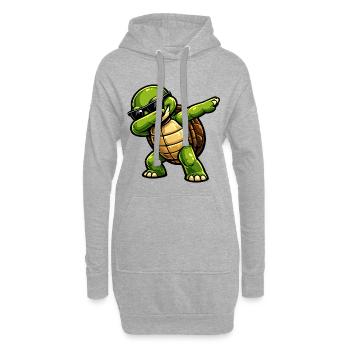 Dabbing Turtle - Hoodie Dress - heather grey - Front