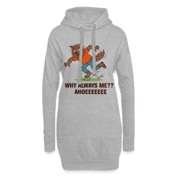 Clumsy Like A Wolf – lustiges Werwolf-T-Shirt - Hoodie-Kleid - Grau meliert - Vorne