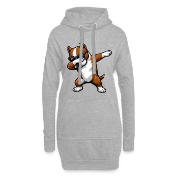Dabbing American Staffordshire Terrier - Hoodie-Kleid - Grau meliert - Vorne
