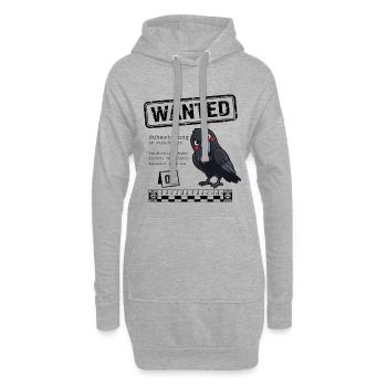 Wanted - Ruhestörung Amsel  - Hoodie-Kleid - Grau meliert - Vorne