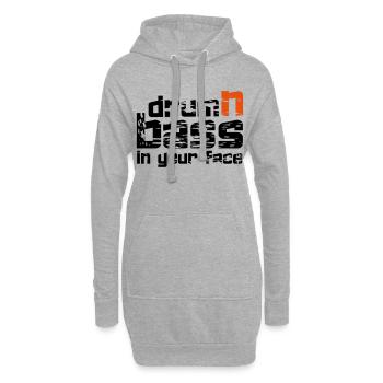 Drum'n'Bass Music Techno Bass Idée cadeau - Sweat-shirt à capuche long Femme - gris chiné - Devant