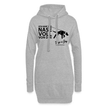 Ich hab' die Nase voll von Dir! - Hoodie-Kleid - Grau meliert - Vorne