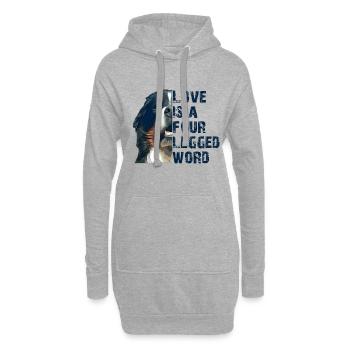 Bouvier bernois - Sweat-shirt à capuche long Femme - gris chiné - Devant