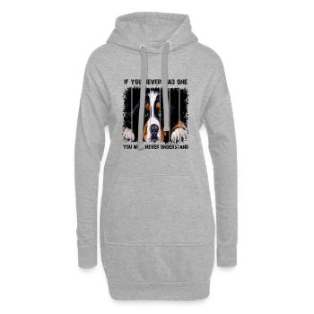 Bouvier bernois - Sweat-shirt à capuche long Femme - gris chiné - Devant