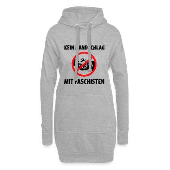 Anti Nazi Spruch - Hoodie-Kleid - Grau meliert - Vorne
