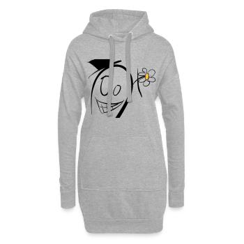 Verrücktes Männchen - Hoodie-Kleid - Grau meliert - Vorne