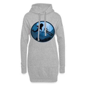 Taucher mit Walhai - Hoodie-Kleid - Grau meliert - Vorne