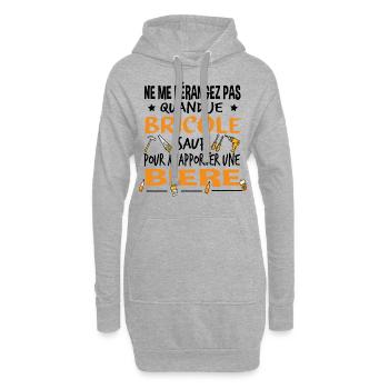 Bricoleur Bricolage Bière Alcool Bricoler Humour - Sweat-shirt à capuche long Femme - gris chiné - Devant