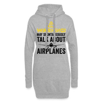 Funny Airplane Tees Men Women Plane Aviation Pilot - Sweat-shirt à capuche long Femme - gris chiné - Devant