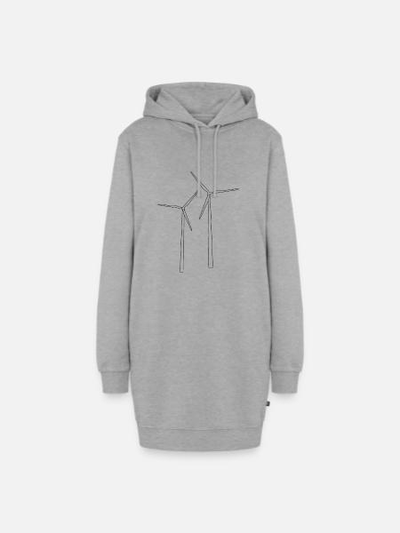 Windrad - Hoodie-Kleid - Grau meliert