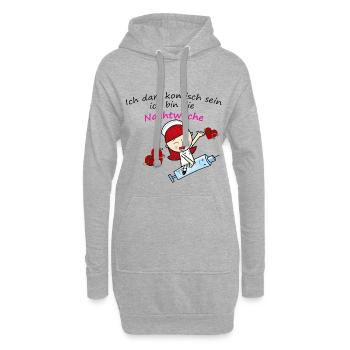 Soins aux personnes âgées/ infirmière Veille de nuit - Sweat-shirt à capuche long Femme - gris chiné - Devant