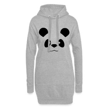 Süßer Panda - Lustiges Tier Design - Hoodie-Kleid - Grau meliert - Vorne