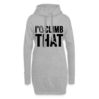 Klettern Ich würde das Kletterer-Bouldern erklimmen - Hoodie-Kleid - Grau meliert - Vorne