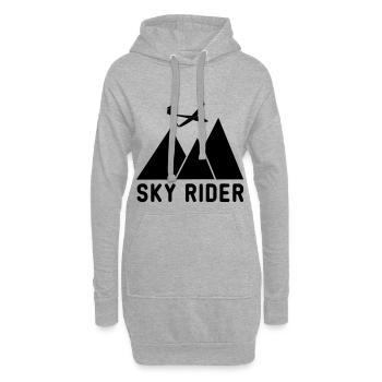 sky rider Segelflug Geschenk - Hoodie-Kleid - Grau meliert - Vorne
