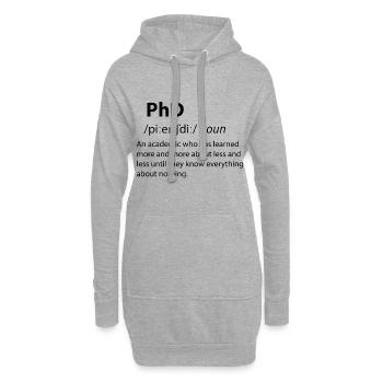 PhD Funny Dictionary Définition - Sweat-shirt à capuche long Femme - gris chiné - Devant