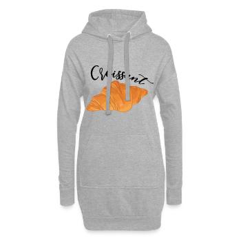 Croissant - Cuisine française - Sweat-shirt à capuche long Femme - gris chiné - Devant