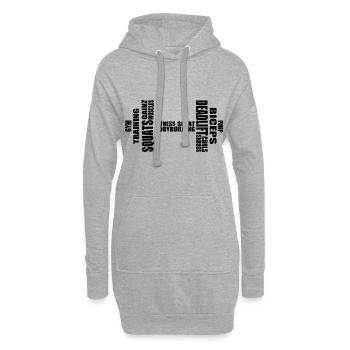 Fitness Hantel - Hoodie-Kleid - Grau meliert - Vorne