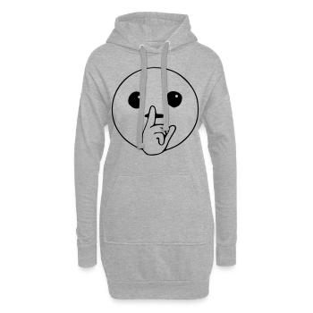 Emoji Silent Sketch Black - Hoodie Dress - heather grey - Front