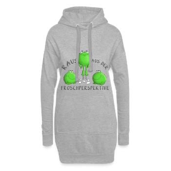 Motivation Frosch - Hoodie-Kleid - Grau meliert - Vorne