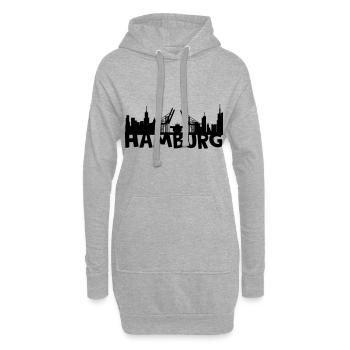 Hamburg Skyline - Hoodie-Kleid - Grau meliert - Vorne