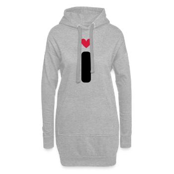 "I" mit Herzchen - Hoodie-Kleid - Grau meliert - Vorne