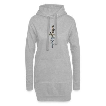 Schwert - Hoodie-Kleid - Grau meliert - Vorne