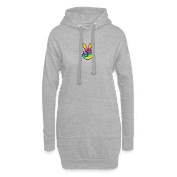 Peace - Sweat-shirt à capuche long Femme - gris chiné - Devant