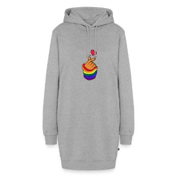Lgbt koreanisches Herz Transgender Geschenk - Hoodie-Kleid - Grau meliert - Vorne
