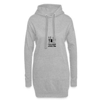 J’ai été fait pour jouer avec KNIFE & FIRE - Sweat-shirt à capuche long Femme - gris chiné - Devant
