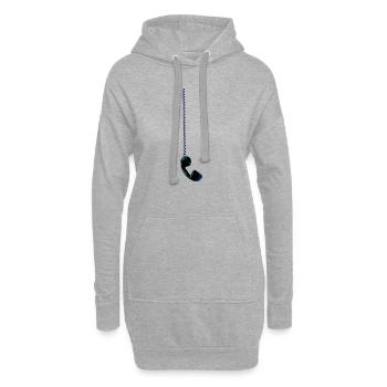 Telefon - Hoodie-Kleid - Grau meliert - Vorne