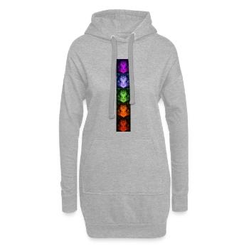 Nightflower Monkeyface - Sweat-shirt à capuche long Femme - gris chiné - Devant