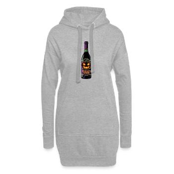 Hallowine Lustiges Wein Halloween - Hoodie-Kleid - Grau meliert - Vorne