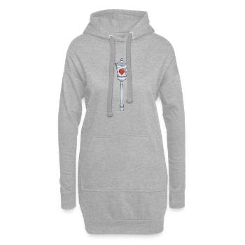 Lumière pour les amoureux - Sweat-shirt à capuche long Femme - gris chiné - Devant