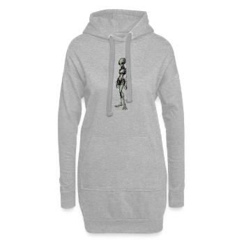 Aventure féminine extraterrestre verte - Sweat-shirt à capuche long Femme - gris chiné - Devant