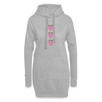 himbeeren Trio Muster - Hoodie-Kleid - Grau meliert - Vorne