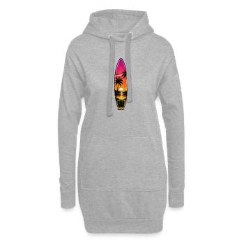 Édition Sunset Surfboard - Sweat-shirt à capuche long Femme - gris chiné - Devant