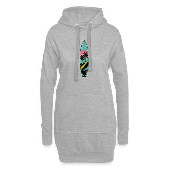 Sonnenuntergang Palmen Surfboard - Hoodie-Kleid - Grau meliert - Vorne