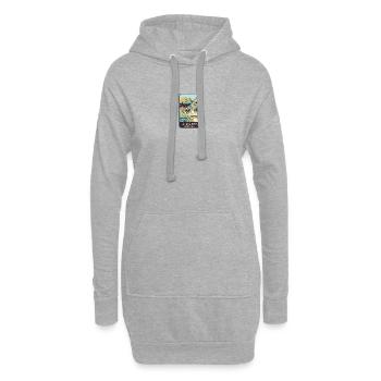 Badge retro, Algarve Portugal, plage été soleil - Sweat-shirt à capuche long Femme - gris chiné - Devant
