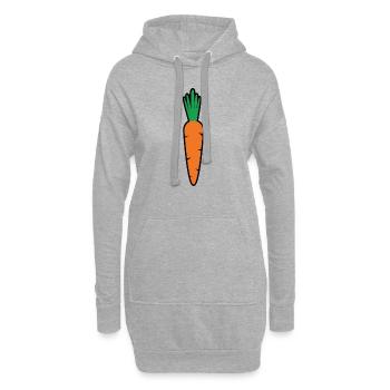 Möhre Kostüm Karneval Mohrrübe Karotten Fasching - Hoodie-Kleid - Grau meliert - Vorne