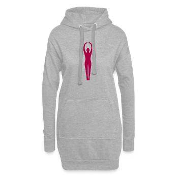 Yoga Silhouettes Rose - Sweat-shirt à capuche long Femme - gris chiné - Devant