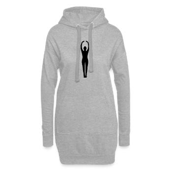 Yoga Silhouetten schwarz - Hoodie-Kleid - Grau meliert - Vorne