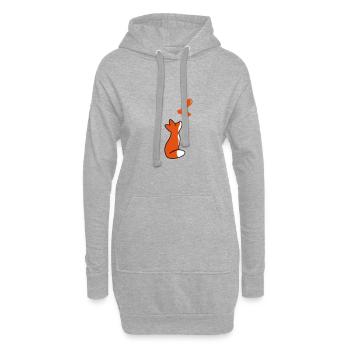 fox love - Hoodie-Kleid - Grau meliert - Vorne