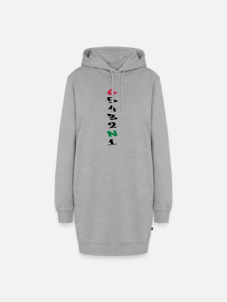6 Gänge Gears Graffiti - Hoodie-Kleid - Grau meliert